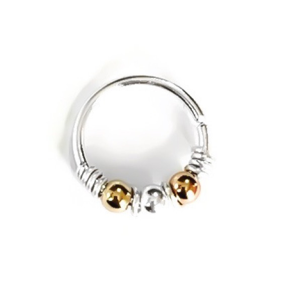 Tri-Colored Nose Ring Cartilage Helix Hoop Earring - Picture 11 of 15